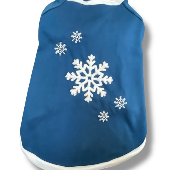 Wondershop Snowflake Dog Sweatshirt Size Large Fleece Lining Pet Pup Blue White - Picture 10 of 13